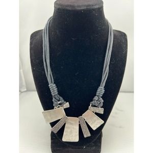 Karma Bella Women‎ Handmade Tribal Necklace Silver Black